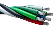 Aluminum 3C With Ground XHHW-2 XLPE Plex Cable BRW 600/1000V