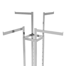 4-Way Garment Rack with Straight Arms - Rectangular Tubing Uprights Econoco K85