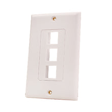 3-Port Keystone Wall plate With Decora Style 308-615D/3P/WH (Pack of 50)