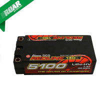Gens Ace Redline Series 5100mAh 2S2P 7.6V 130C HardCase HV Shorty Lipo Battery