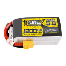 Tattu R-line Version 5.0 1200mAh 6S1P 22.2V 6S1P 150C Lipo Battery Pack With XT60 plug