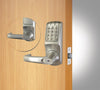 Brushed Steel Heavy Duty Tubular Latch Bolt Electronic Doors for Small Format Interchangeable Core (keys not included)