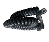 24 AWG 2 Pairs Shielded Black FR PU Jacket Retractable Audio Coil Cord 3 FT Retracted 15 FT Extended