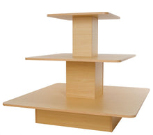48" 3-Tier Melamine Square Table Maple Econoco WD3SQMP