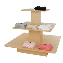 48" 3-Tier Melamine Square Table Maple Econoco WD3SQMP