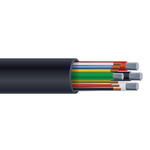 1/3C + 18/8C 6 AWG Ground Type TC/TC-ER-JP 600V Aluminum Generator Cable Black