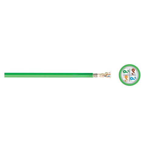 26 AWG 4P Helukat 803387 250S CAT6 CMX SF/UTP PUR CHAIN Industrial Ethernet Green Cable