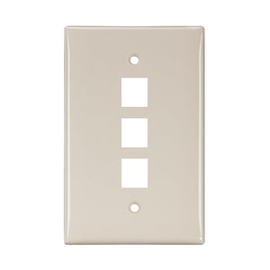 3-Port Midsize Single-Gang QUICKPORT Wallplate Light Almond 41091-3TN