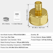 1/2" Brass Clamp-style Internal Thread for Air 1/2 NPT Pipe Fittings (20PCS)