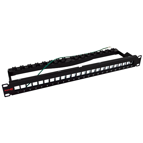 Shielded 24 Port Unloaded Patch Panel Keystone S45-2024SU (Pack of 5)