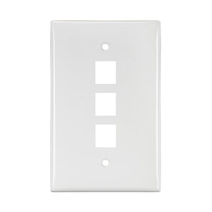 3-Port Midsize Single-Gang QUICKPORT Wallplate White 41091-3WN