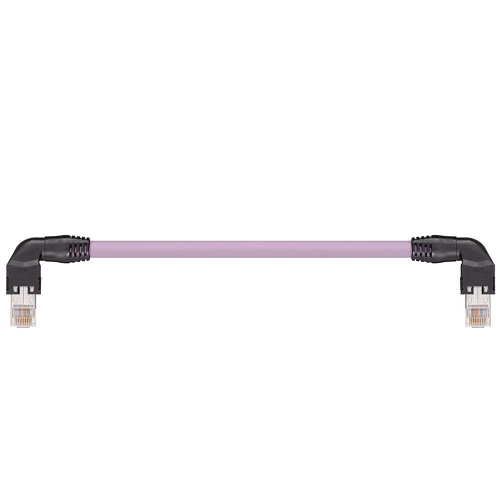 Igus CAT9240350 26 AWG 4P RJ45 L Above A/B Angled Connector Crossover Hirose PUR Harnessed CAT5e Cable