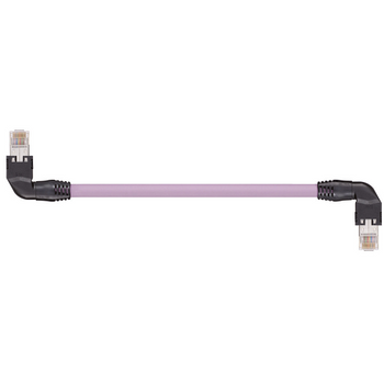 Igus CAT9240390 26 AWG 4P RJ45 L Lower A / Above B Angled Connector Crossover Hirose PUR Harnessed CAT5e Cable