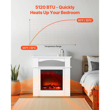 33-Inch 1500W Freestanding Electric Fireplace Stove Heater Mantel White