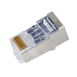 Standard Cat5e Shielded Internal Ground RJ45 Modular Plugs Blue Tint S45-1050 (50pcs/4Clamshell)