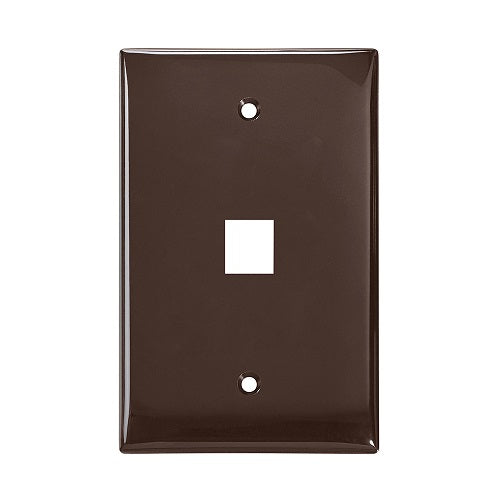 1-Port Midsize Single-Gang QUICKPORT Wallplate Brown 41091-1BN