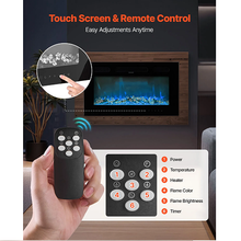 50-Inch Electric Fireplace, 1500W, Wall-Mounted/Recessed, Flat Style with Remote Control