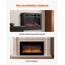 50-Inch Electric Fireplace, 1500W, Wall-Mounted/Recessed, Flat Style with Remote Control