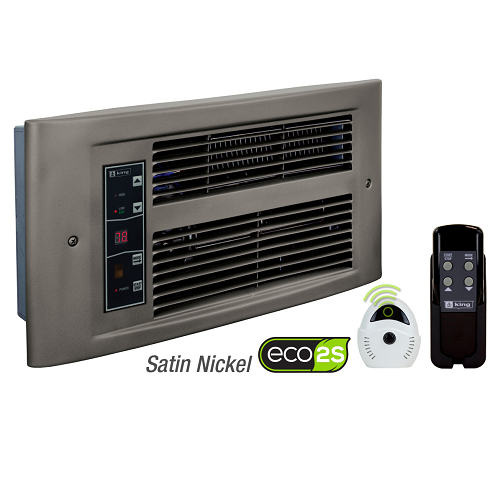 208V 1750W Fan Driven Electronic Wall Heater Satin Nickel