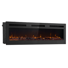 72-Inch Electric Fireplace 1500W, Three-Sided Glass, Wall Mounted & Recessed