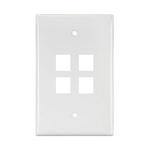 4-Port Midsize Single-Gang QUICKPORT Wallplate White 41091-4WN