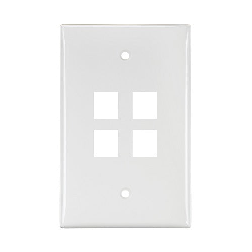 4-Port Midsize Single-Gang QUICKPORT Wallplate White 41091-4WN