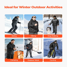 7.4V Battery Men’s Heated Jacket with Soft Shell Electric Heating Coat, 4 Heating Zones, 3 Heat Settings, Hiking, Outdoor Work, Size M, Black