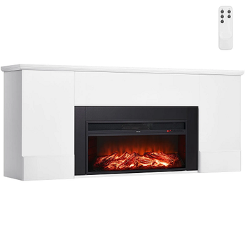 75-Inch 1500W Freestanding Electric Fireplace Stove Heater with Remote Control White