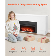 75-Inch 1500W Freestanding Electric Fireplace Stove Heater with Remote Control White