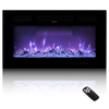 30-Inch Electric Fireplace, 1500W, Wall-Mounted/Recessed, Flat Style with Remote Control
