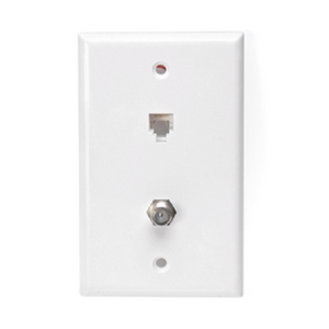 6P6C x F Standard Telephone Wall Jack White 40258-W