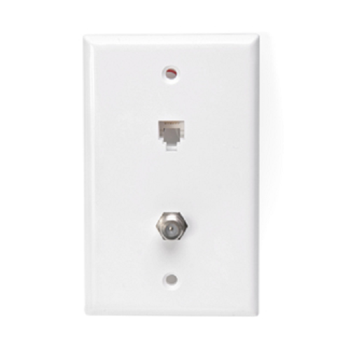 6P6C x F Standard Telephone Wall Jack White 40258-W