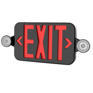 Black Combo Exit Sign Light With Two Adjustable Heads (Pack of 8)