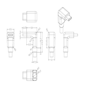 USB 3.1 Type-C Right Angle Cable PCM-ANC-06