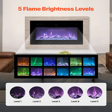 30-Inch Electric Fireplace, 1500W, Wall-Mounted/Recessed, Flat Style with Remote Control
