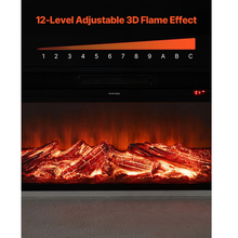 75-Inch 1500W Freestanding Electric Fireplace Stove Heater with Remote Control White