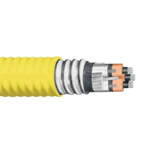 Three Conductor CCA  Armored MV 5kV 133% / 8kV 100% VFD Power Cable Yellow