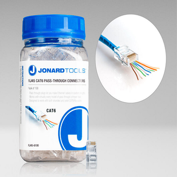 RJ45 Pass-Through Connectors RJ45-6100 (100 Pieces/Jar)