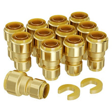 1/2"-3/4" Brass Straight-Through Push-Fit for Air Pipe Fittings (12 PCS)