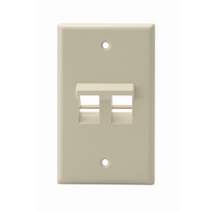 Angled Single-Gang QUICKPORT 2-Port Wallplate Ivory 41081-2IP