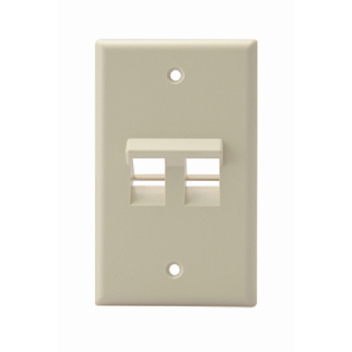 Angled Single-Gang QUICKPORT 2-Port Wallplate Ivory 41081-2IP