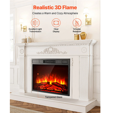 18 Inch Electric Fireplace Insert, Wall Recessed Heater with Remote, 5000BTU, Black