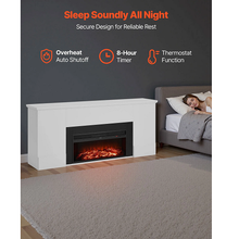 75-Inch 1500W Freestanding Electric Fireplace Stove Heater with Remote Control White