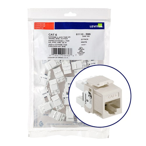 Cat 6 QUICKPORT Jack QUICKPACK Light Almond (Pack of 25) 61110-BT6