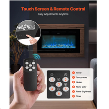 30-Inch Electric Fireplace, 1500W, Wall-Mounted/Recessed, Flat Style with Remote Control