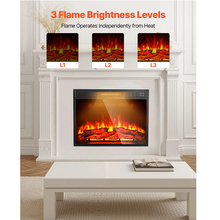 18 Inch Electric Fireplace Insert, Wall Recessed Heater with Remote, 5000BTU, Black