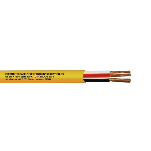 16 AWG 3C Stranded Bare Copper Unshielded Yellow TPE 600V Flexifestoon SEOOW Cable