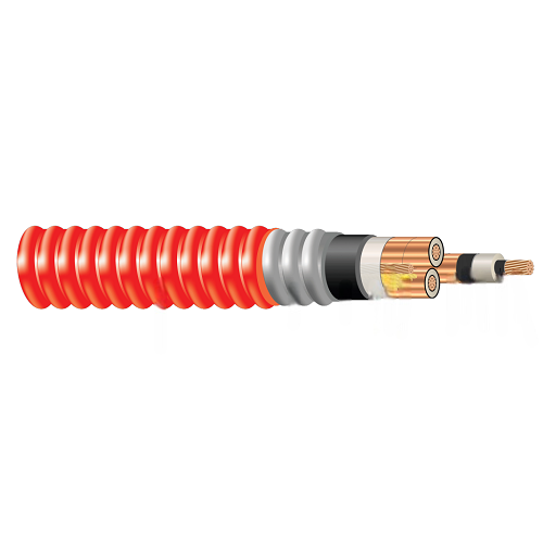 500 MCM 3C HVTECK Copper 175 mil TRXLPE TS AIA 15kV 100% IL Red PVC Jacket CSA