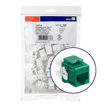 Cat 6 QUICKPORT Jack QUICKPACK Green (Pack of 25) 61110-BV6