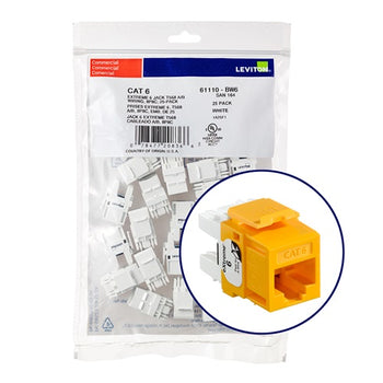 Cat 6 QUICKPORT Jack QUICKPACK Yellow (Pack of 25) 61110-BY6